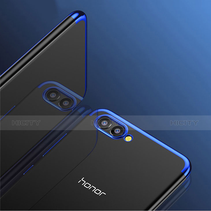 Custodia Silicone Trasparente Ultra Sottile Morbida T09 per Huawei Honor View 10 Blu