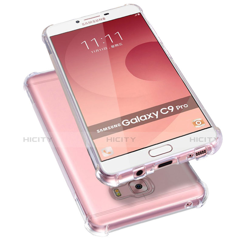 Custodia Silicone Trasparente Ultra Sottile Morbida T09 per Samsung Galaxy C9 Pro C9000 Chiaro