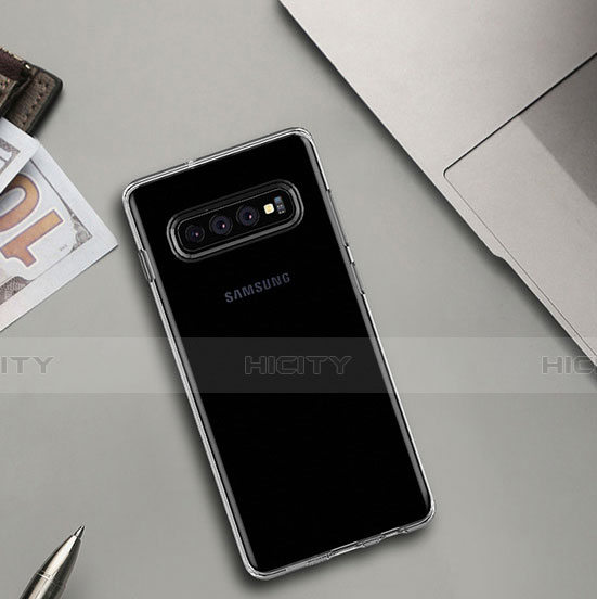 Custodia Silicone Trasparente Ultra Sottile Morbida T09 per Samsung Galaxy S10 Chiaro