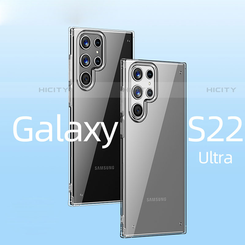 Custodia Silicone Trasparente Ultra Sottile Morbida T09 per Samsung Galaxy S22 Ultra 5G Chiaro