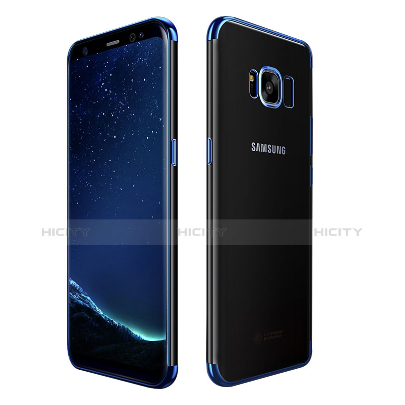 Custodia Silicone Trasparente Ultra Sottile Morbida T09 per Samsung Galaxy S8 Blu