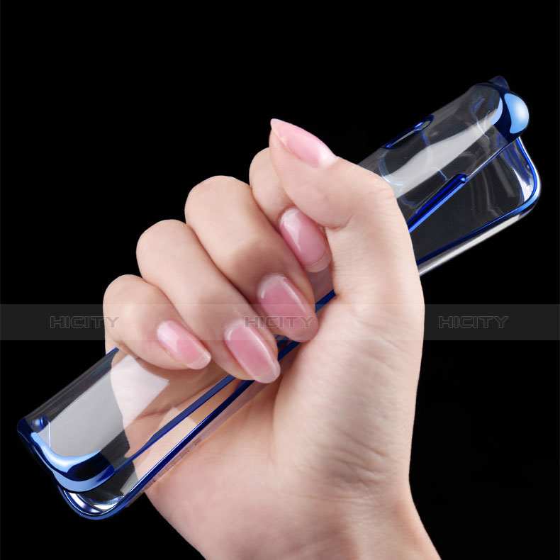 Custodia Silicone Trasparente Ultra Sottile Morbida T09 per Samsung Galaxy S8 Plus Blu
