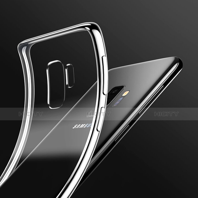 Custodia Silicone Trasparente Ultra Sottile Morbida T09 per Samsung Galaxy S9 Plus Argento