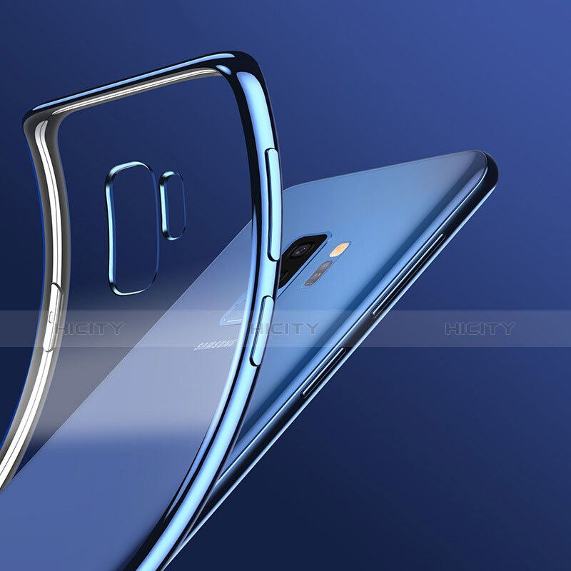 Custodia Silicone Trasparente Ultra Sottile Morbida T09 per Samsung Galaxy S9 Plus Blu