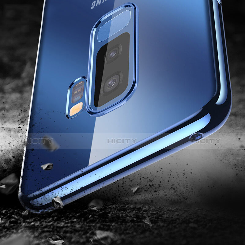 Custodia Silicone Trasparente Ultra Sottile Morbida T09 per Samsung Galaxy S9 Plus Blu
