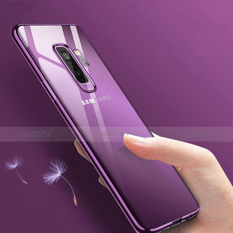 Custodia Silicone Trasparente Ultra Sottile Morbida T09 per Samsung Galaxy S9 Plus Viola