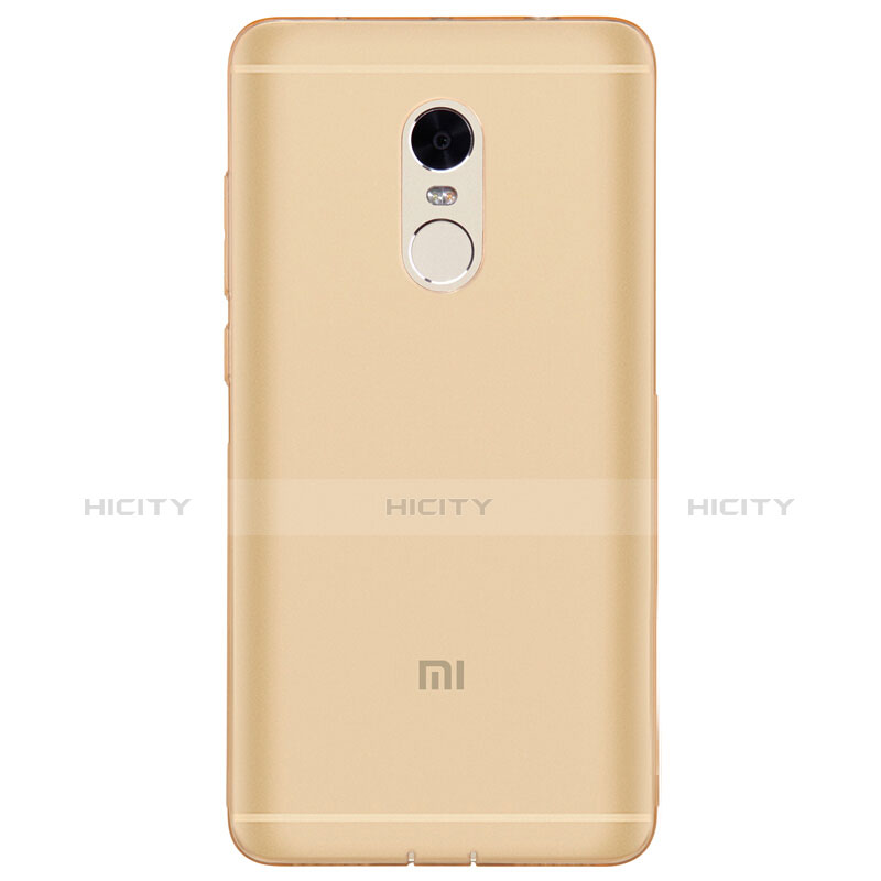 Custodia Silicone Trasparente Ultra Sottile Morbida T09 per Xiaomi Redmi Note 4 Standard Edition Oro