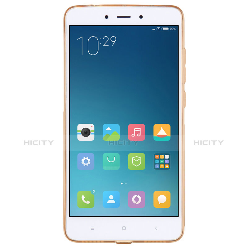 Custodia Silicone Trasparente Ultra Sottile Morbida T09 per Xiaomi Redmi Note 4 Standard Edition Oro