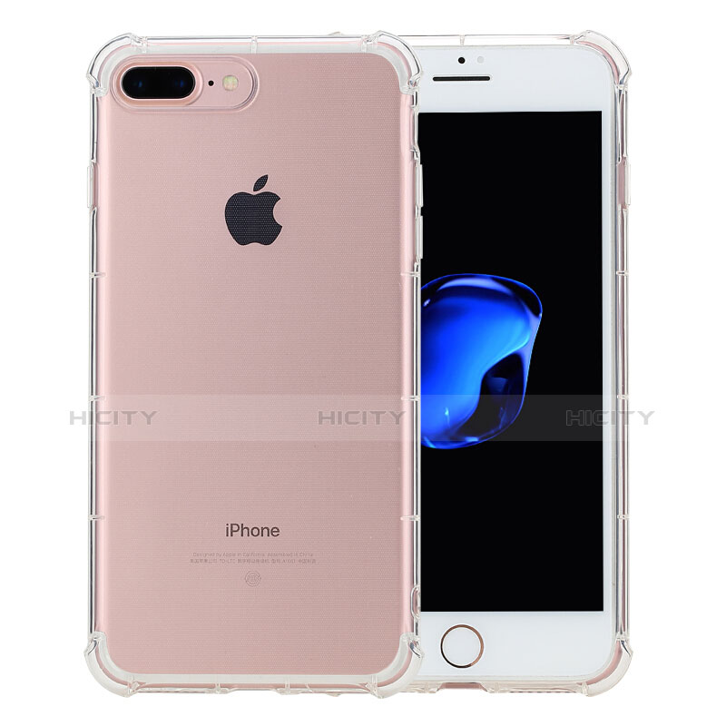 Custodia Silicone Trasparente Ultra Sottile Morbida T10 per Apple iPhone 8 Plus Chiaro