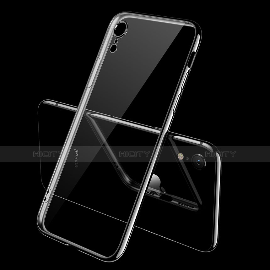 Custodia Silicone Trasparente Ultra Sottile Morbida T10 per Apple iPhone XR Nero