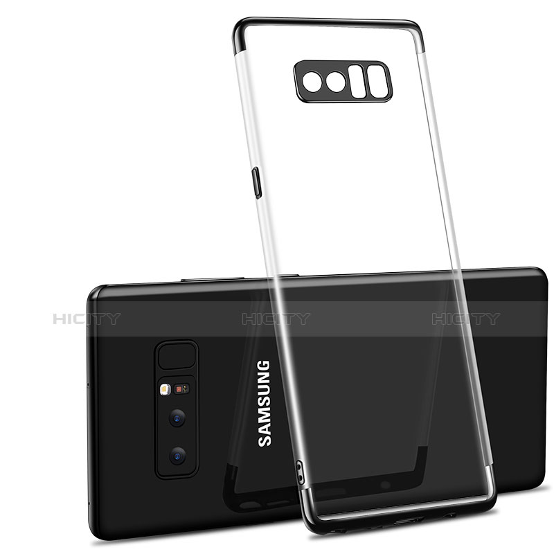 Custodia Silicone Trasparente Ultra Sottile Morbida T10 per Samsung Galaxy Note 8 Nero