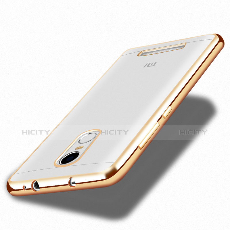 Custodia Silicone Trasparente Ultra Sottile Morbida T10 per Xiaomi Redmi Note 3 MediaTek Oro