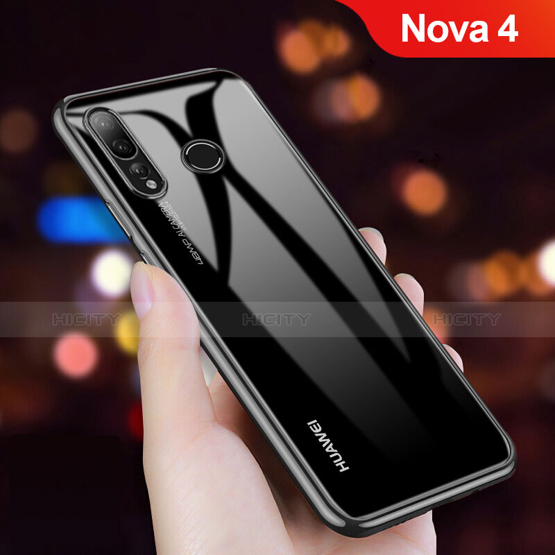Custodia Silicone Trasparente Ultra Sottile Morbida T11 per Huawei Nova 4 Nero