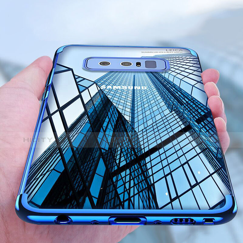 Custodia Silicone Trasparente Ultra Sottile Morbida T11 per Samsung Galaxy Note 8 Blu
