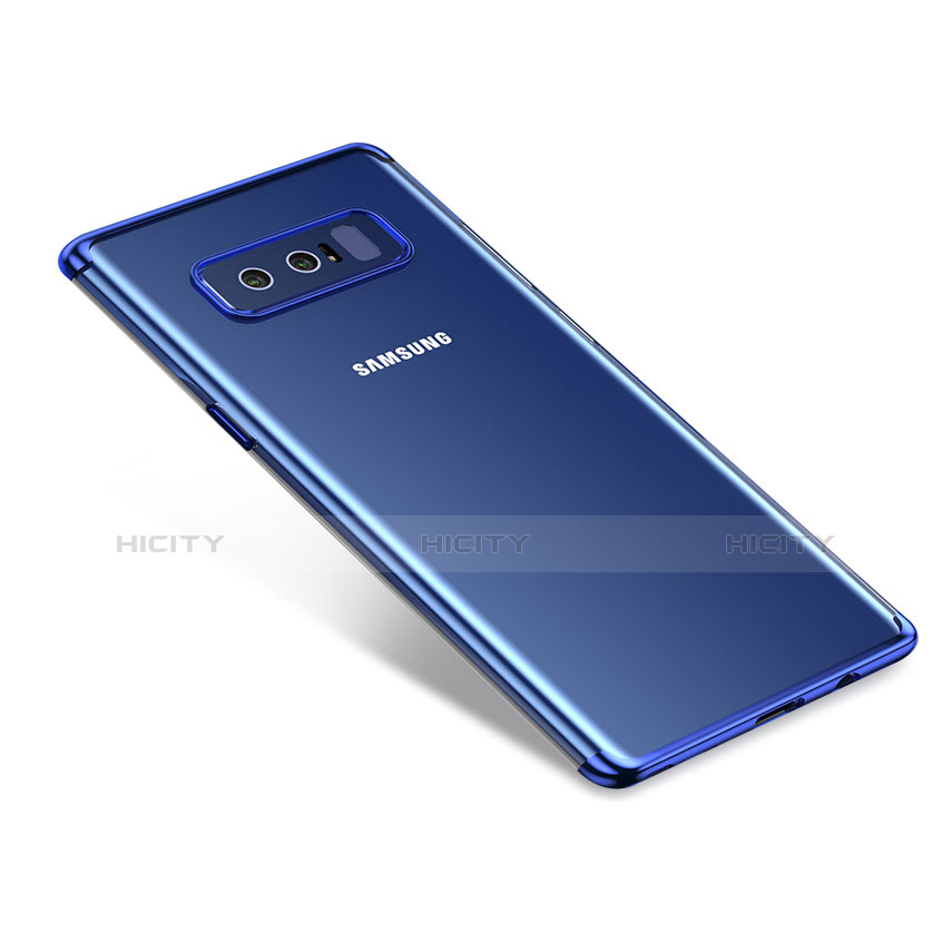 Custodia Silicone Trasparente Ultra Sottile Morbida T11 per Samsung Galaxy Note 8 Blu