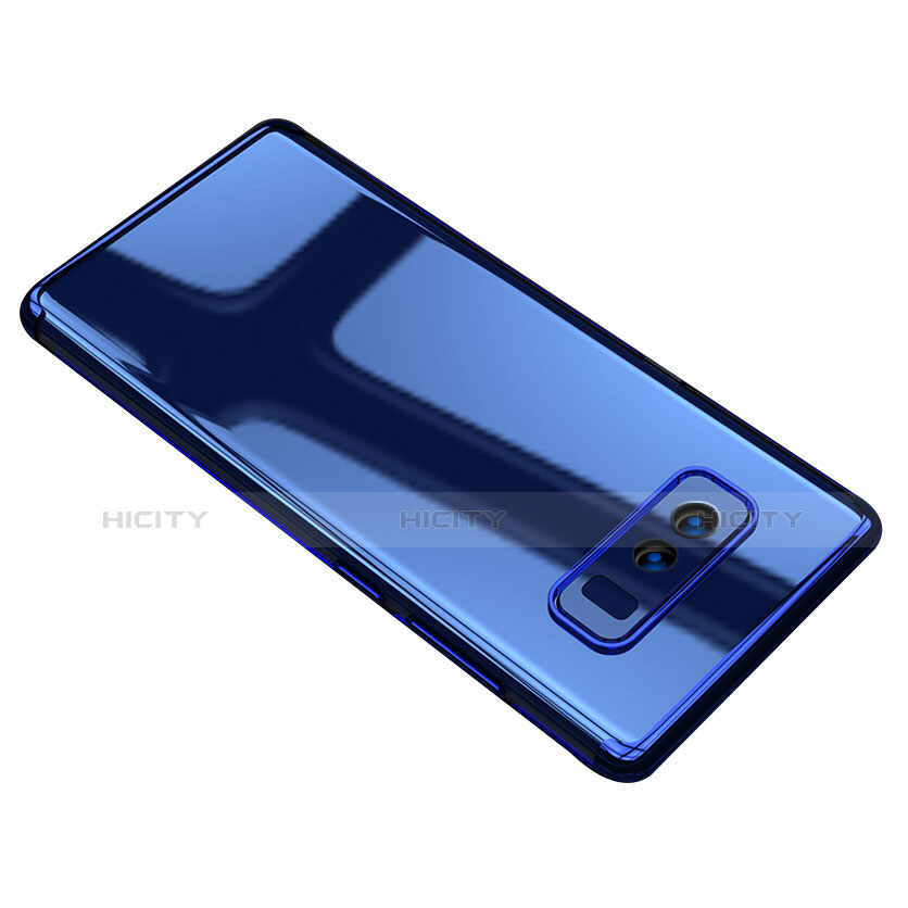 Custodia Silicone Trasparente Ultra Sottile Morbida T11 per Samsung Galaxy Note 8 Duos N950F Blu