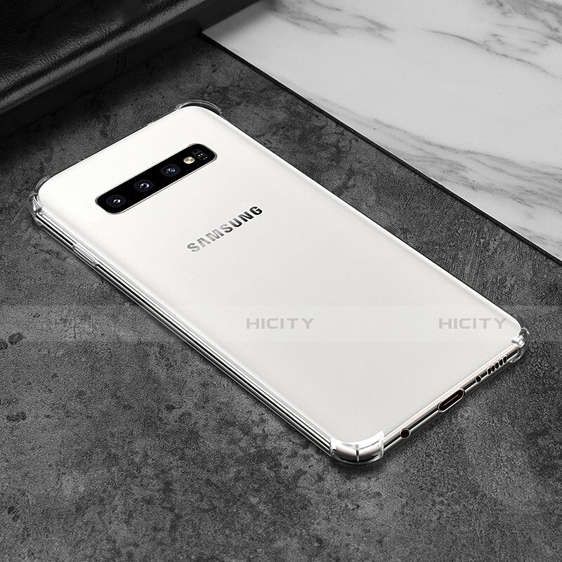 Custodia Silicone Trasparente Ultra Sottile Morbida T11 per Samsung Galaxy S10 Chiaro