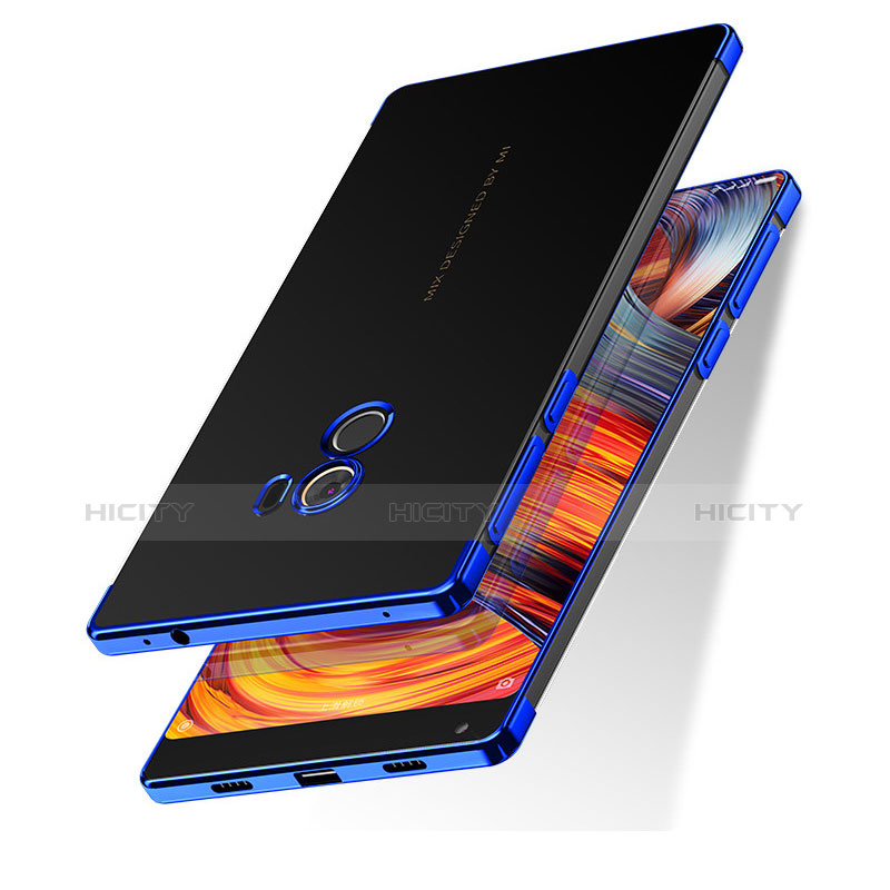 Custodia Silicone Trasparente Ultra Sottile Morbida T11 per Xiaomi Mi Mix 2 Blu