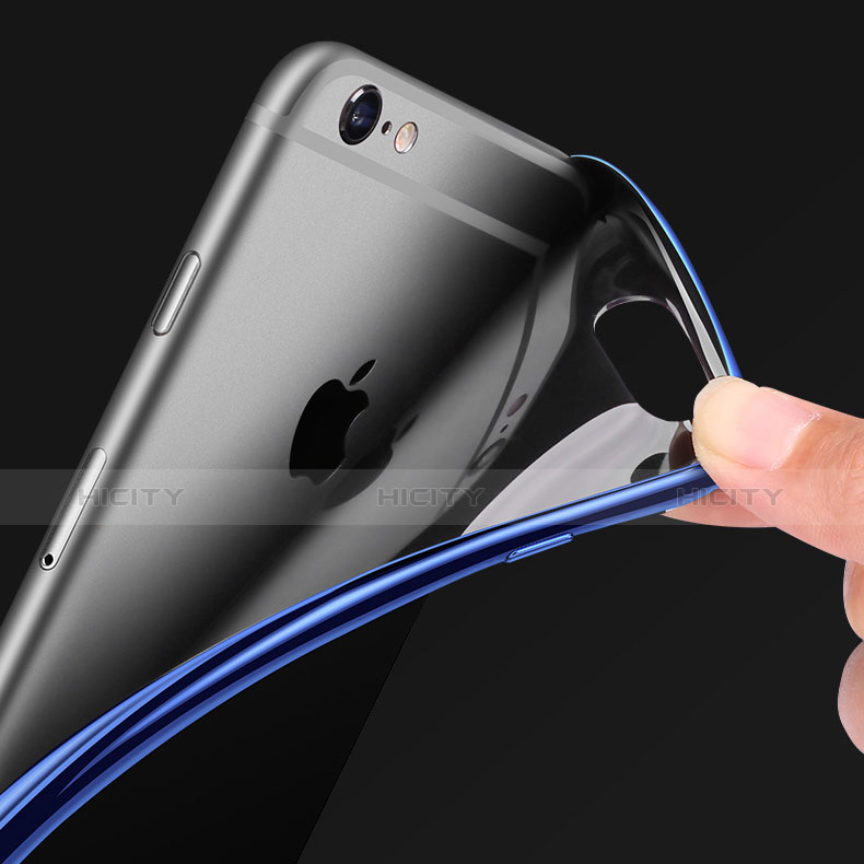 Custodia Silicone Trasparente Ultra Sottile Morbida T12 per Apple iPhone 6S Plus Blu