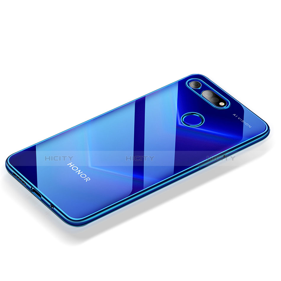 Custodia Silicone Trasparente Ultra Sottile Morbida T12 per Huawei Honor V20 Blu