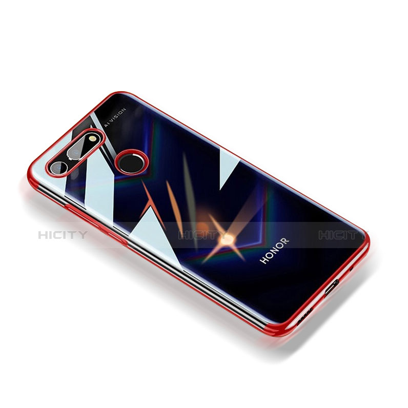 Custodia Silicone Trasparente Ultra Sottile Morbida T12 per Huawei Honor View 20 Rosso