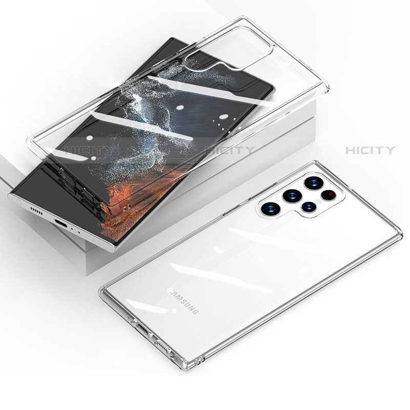 Custodia Silicone Trasparente Ultra Sottile Morbida T12 per Samsung Galaxy S23 Ultra 5G Chiaro