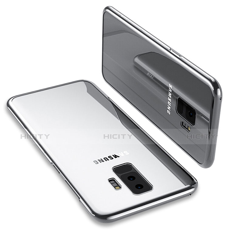 Custodia Silicone Trasparente Ultra Sottile Morbida T12 per Samsung Galaxy S9 Plus Argento