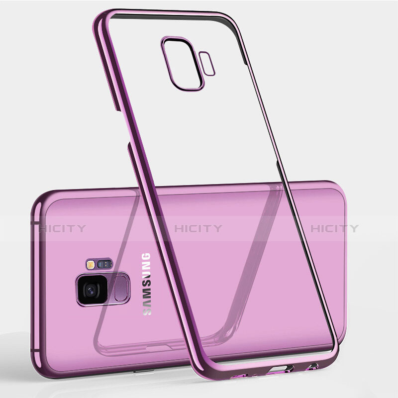 Custodia Silicone Trasparente Ultra Sottile Morbida T12 per Samsung Galaxy S9 Plus Viola