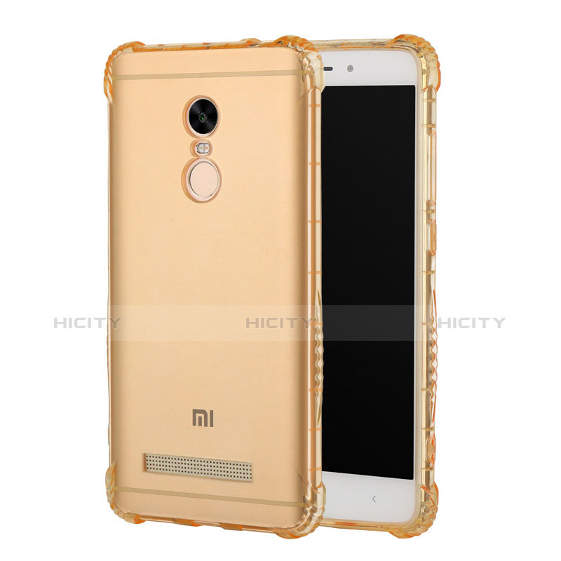 Custodia Silicone Trasparente Ultra Sottile Morbida T12 per Xiaomi Redmi Note 3 Oro