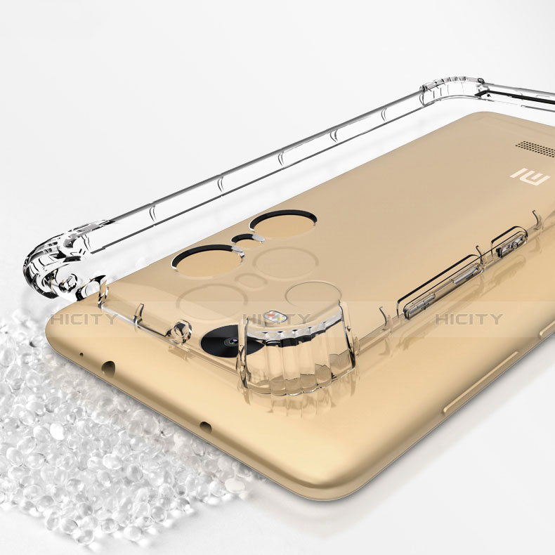 Custodia Silicone Trasparente Ultra Sottile Morbida T12 per Xiaomi Redmi Note 3 Oro