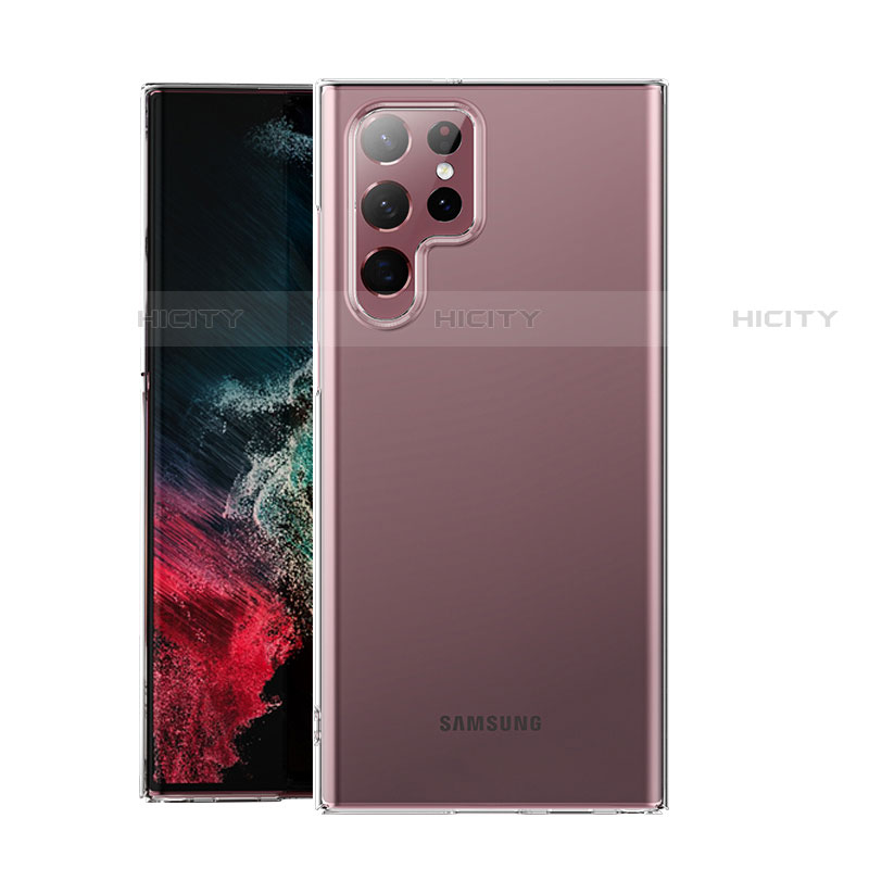 Custodia Silicone Trasparente Ultra Sottile Morbida T14 per Samsung Galaxy S21 Ultra 5G Chiaro
