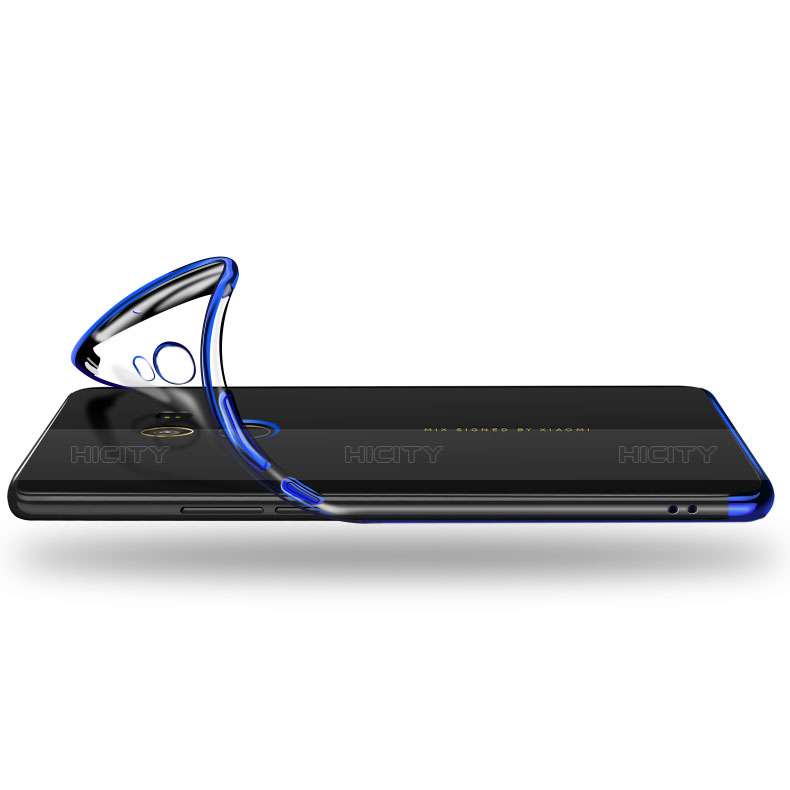 Custodia Silicone Trasparente Ultra Sottile Morbida T14 per Xiaomi Mi Mix 2 Blu