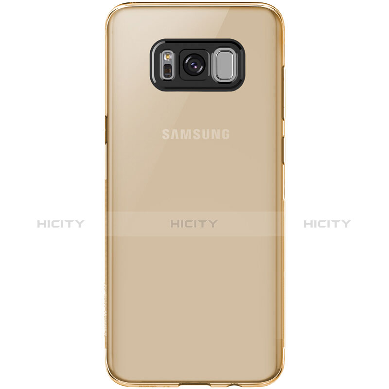 Custodia Silicone Trasparente Ultra Sottile Morbida T15 per Samsung Galaxy S8 Oro