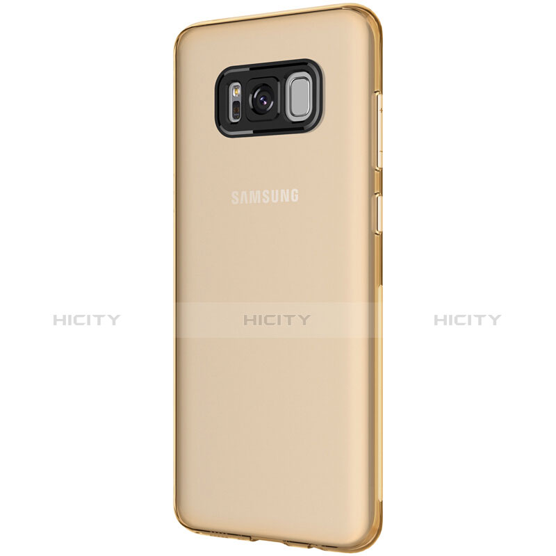 Custodia Silicone Trasparente Ultra Sottile Morbida T15 per Samsung Galaxy S8 Oro