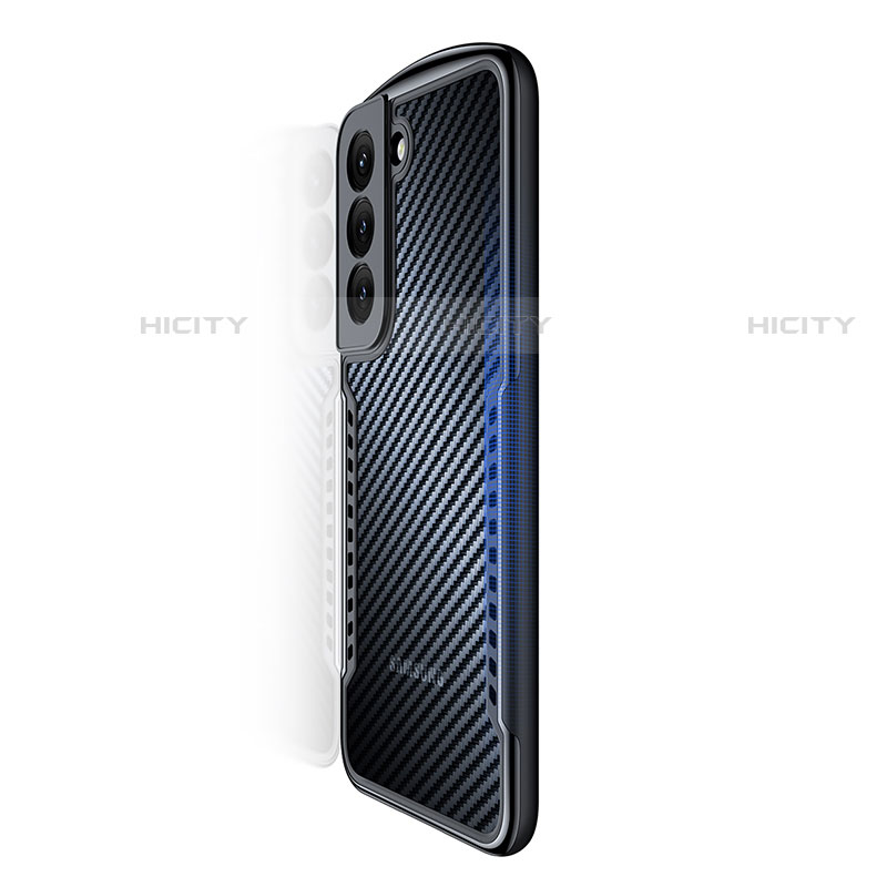 Custodia Silicone Trasparente Ultra Sottile Morbida T16 per Samsung Galaxy S22 5G Nero