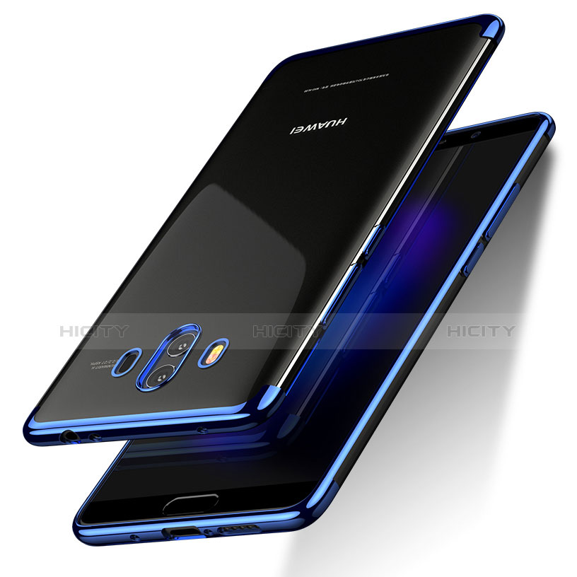 Custodia Silicone Trasparente Ultra Sottile Morbida T17 per Huawei Mate 10 Blu