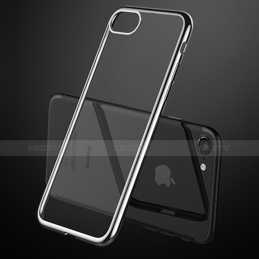 Custodia Silicone Trasparente Ultra Sottile Morbida T18 per Apple iPhone 7 Nero