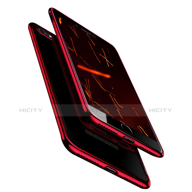 Custodia Silicone Trasparente Ultra Sottile Morbida T18 per Apple iPhone 7 Rosso