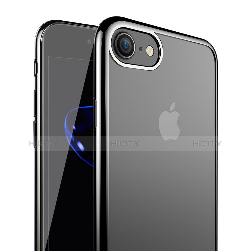 Custodia Silicone Trasparente Ultra Sottile Morbida T18 per Apple iPhone 8 Nero
