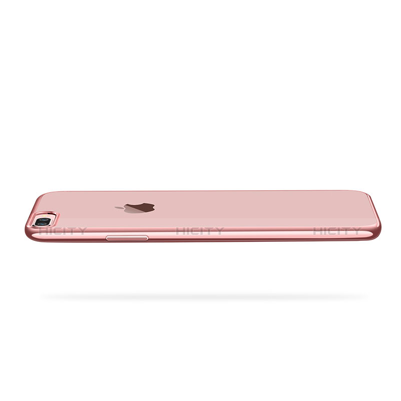 Custodia Silicone Trasparente Ultra Sottile Morbida T18 per Apple iPhone 8 Oro Rosa