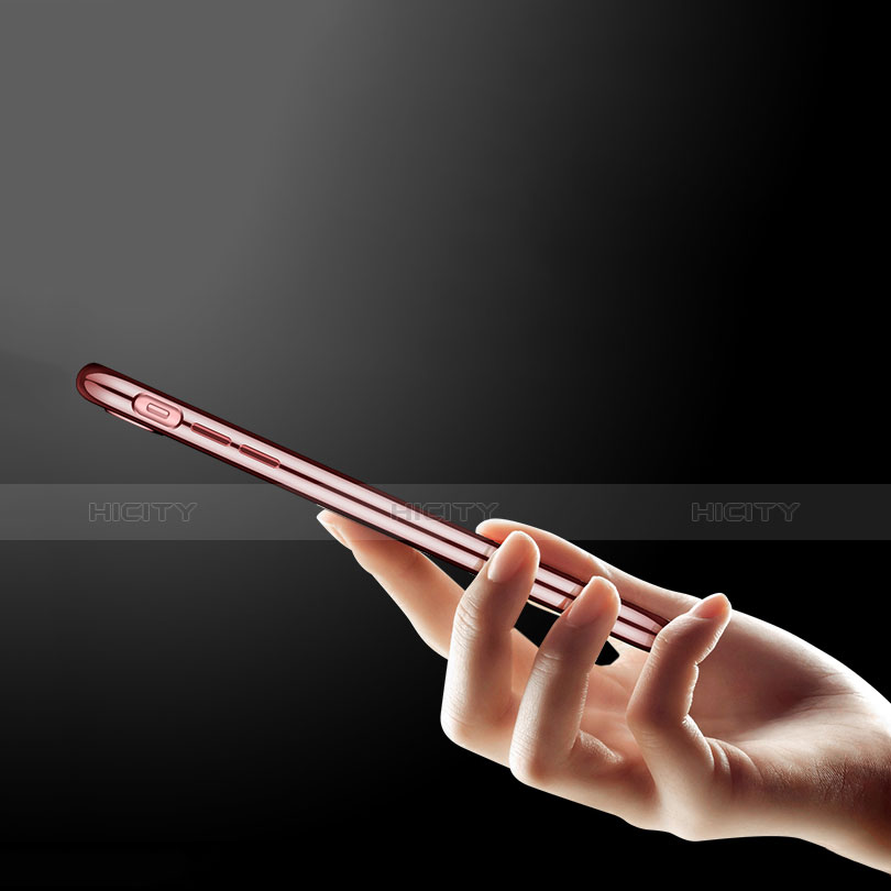 Custodia Silicone Trasparente Ultra Sottile Morbida T18 per Apple iPhone 8 Oro Rosa