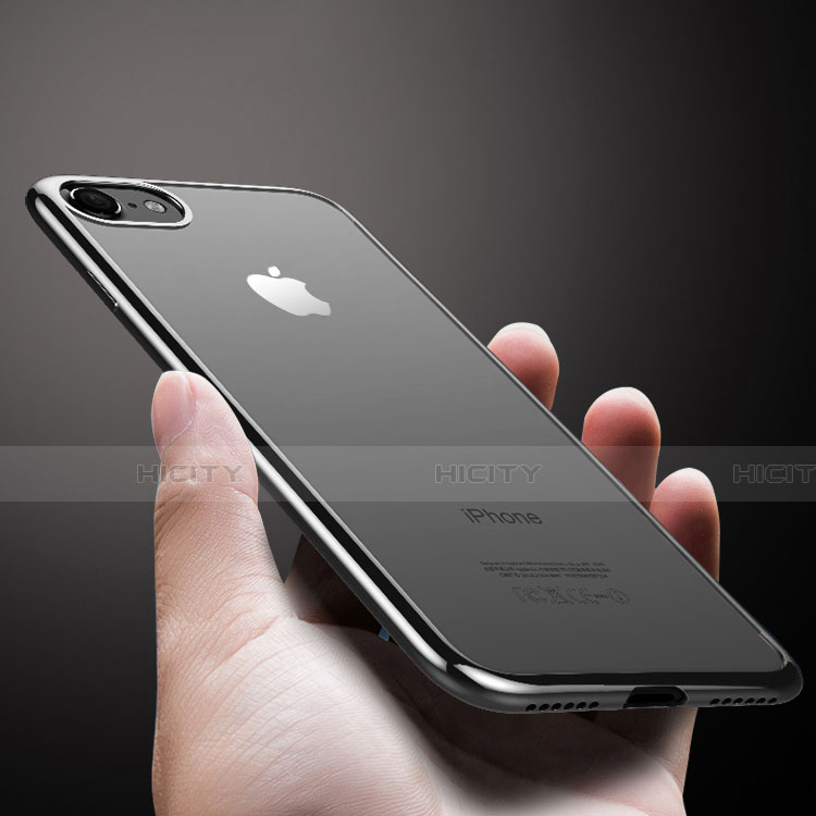 Custodia Silicone Trasparente Ultra Sottile Morbida T18 per Apple iPhone SE (2020) Nero