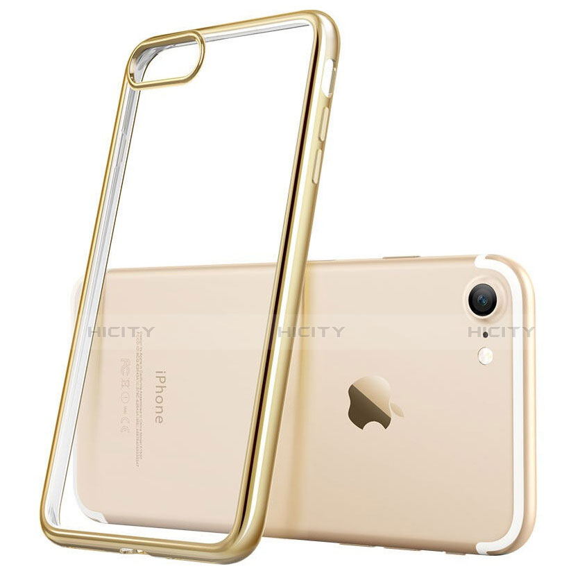 Custodia Silicone Trasparente Ultra Sottile Morbida T18 per Apple iPhone SE3 2022 Oro