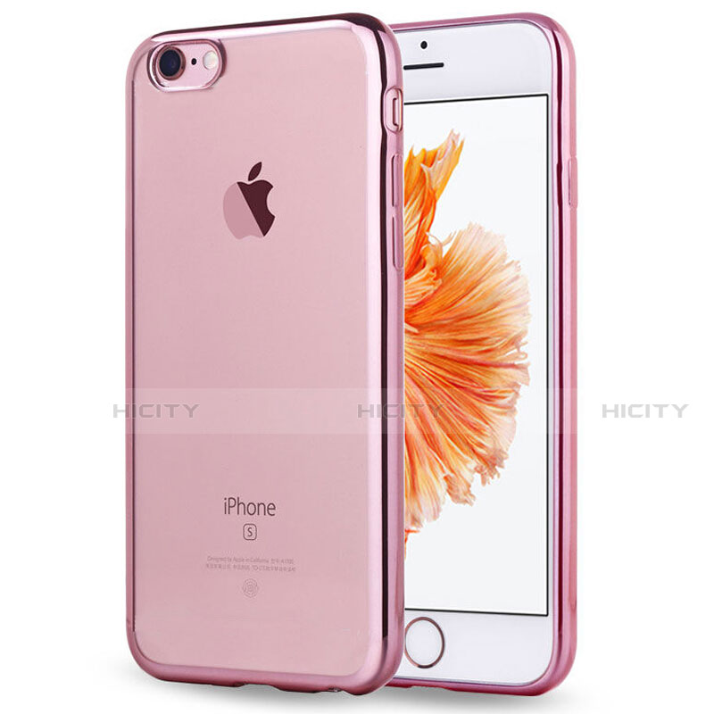 Custodia Silicone Trasparente Ultra Sottile Morbida T18 per Apple iPhone SE3 2022 Oro Rosa