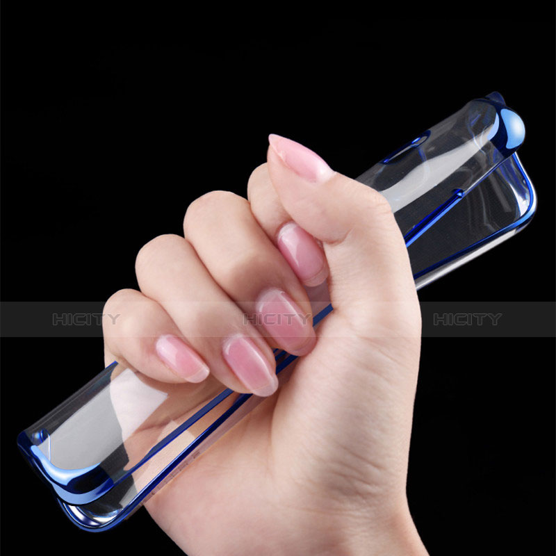 Custodia Silicone Trasparente Ultra Sottile Morbida T18 per Samsung Galaxy S9 Plus Blu