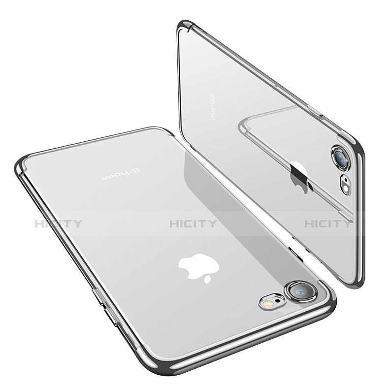 Custodia Silicone Trasparente Ultra Sottile Morbida T19 per Apple iPhone 8 Argento