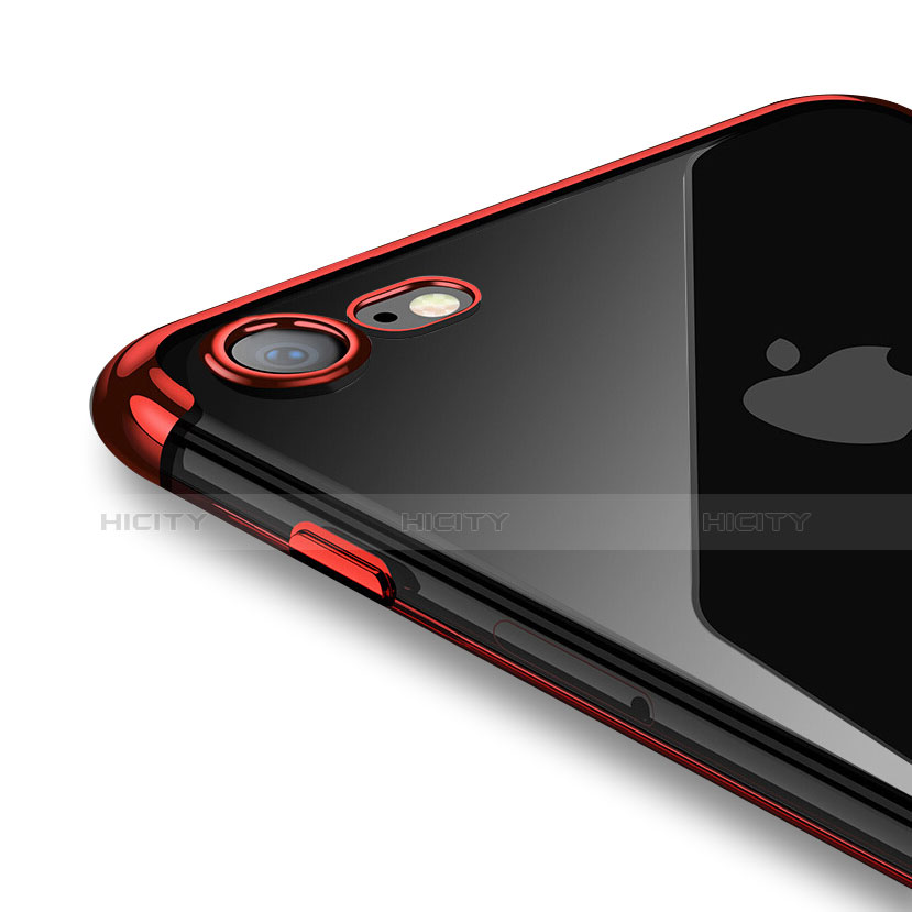 Custodia Silicone Trasparente Ultra Sottile Morbida T19 per Apple iPhone 8 Rosso