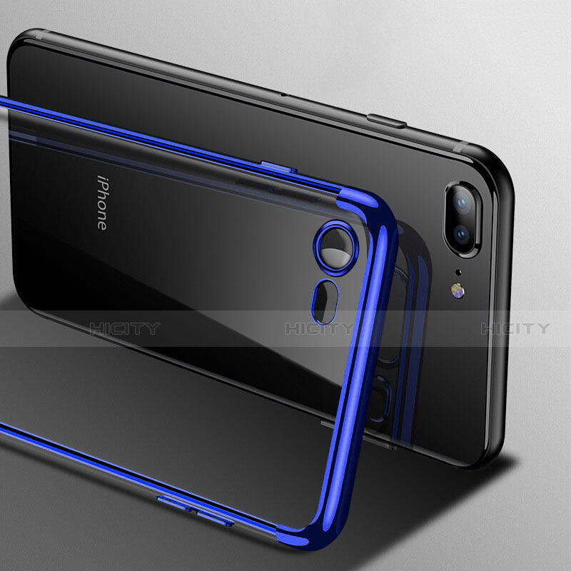 Custodia Silicone Trasparente Ultra Sottile Morbida T19 per Apple iPhone SE (2020) Blu