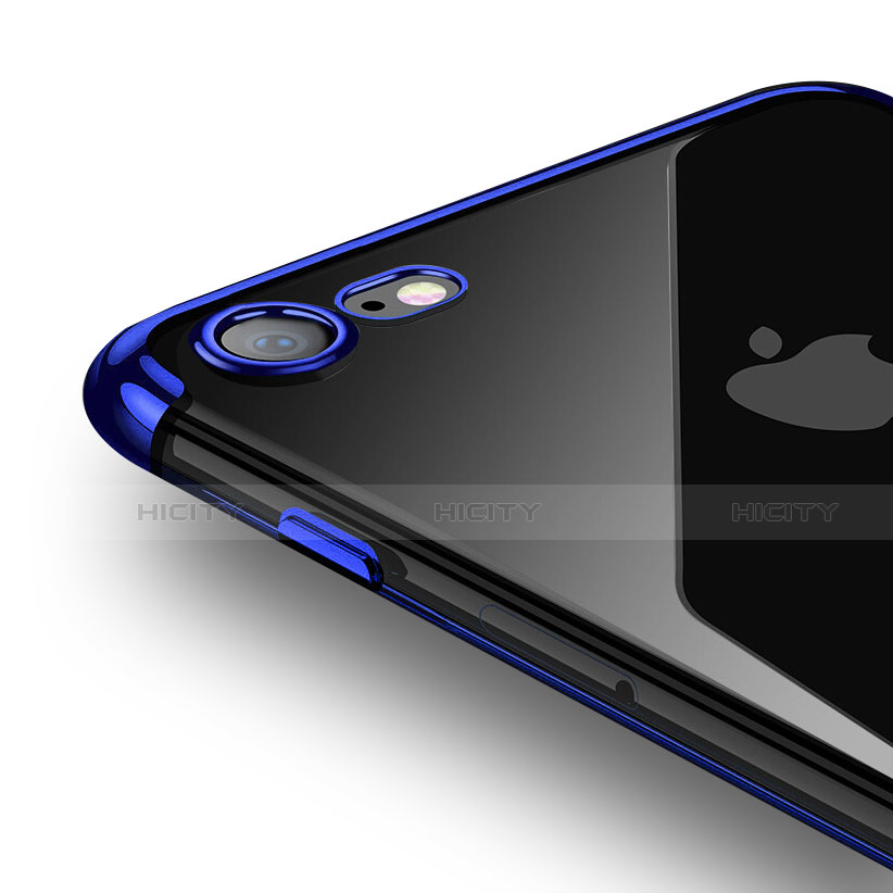 Custodia Silicone Trasparente Ultra Sottile Morbida T19 per Apple iPhone SE3 2022 Blu