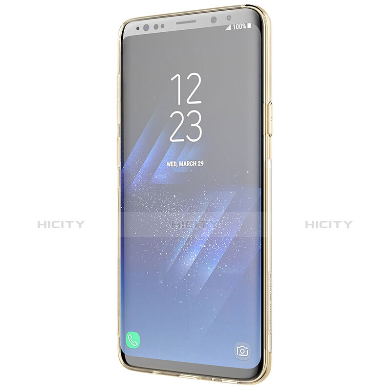 Custodia Silicone Trasparente Ultra Sottile Morbida T20 per Samsung Galaxy S9 Plus Oro